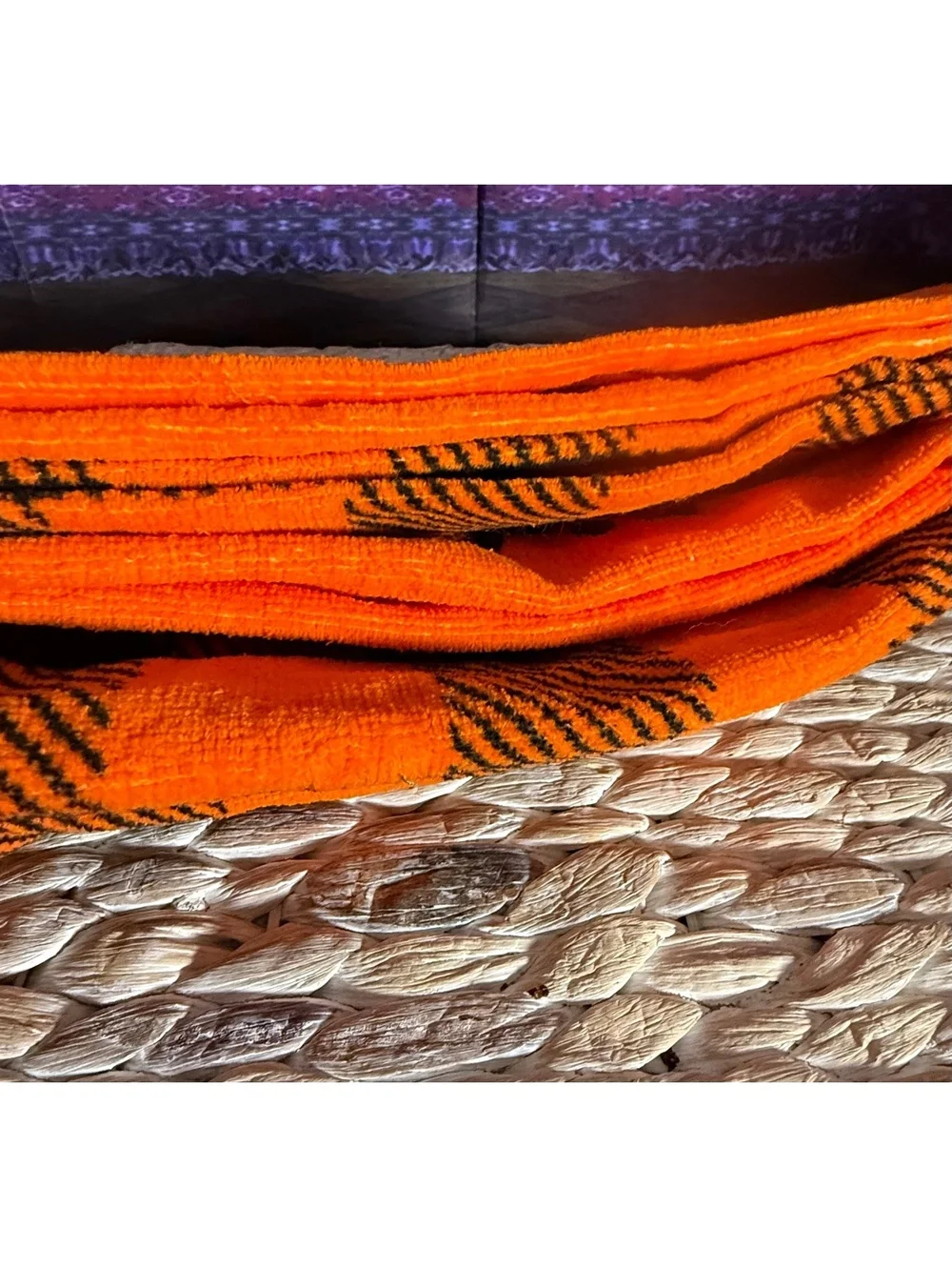 Hyde & EEK! Halloween Kitchen Towels Set of 2 Orange Pumpkin and Plaid Cotton